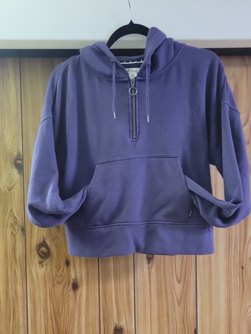 Purple Half-Zip Hoodie Sweatshirt - Women
